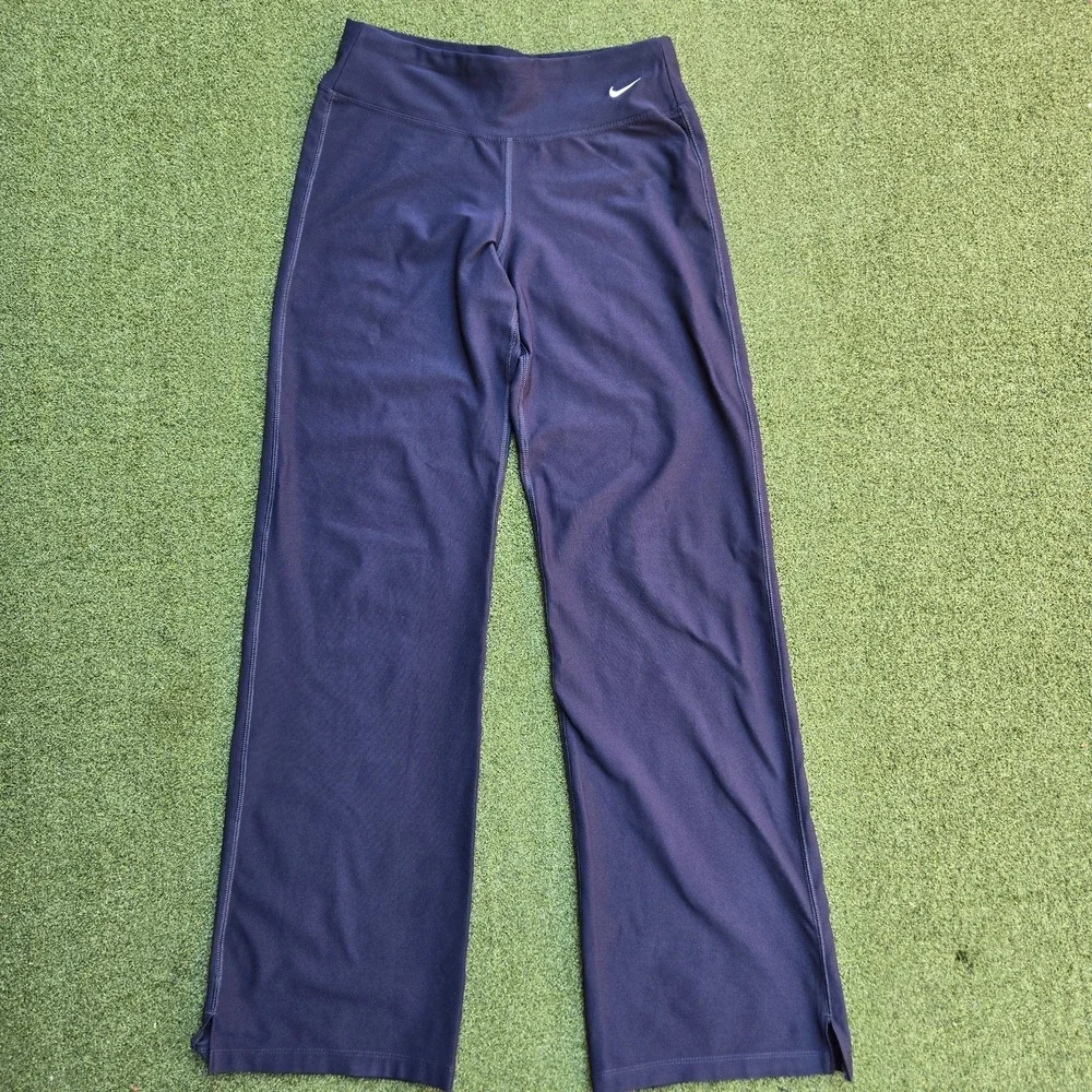 Nike Dry-Fit Women's Flared Leggings Navy Blue Size S - Picture 2 of 12